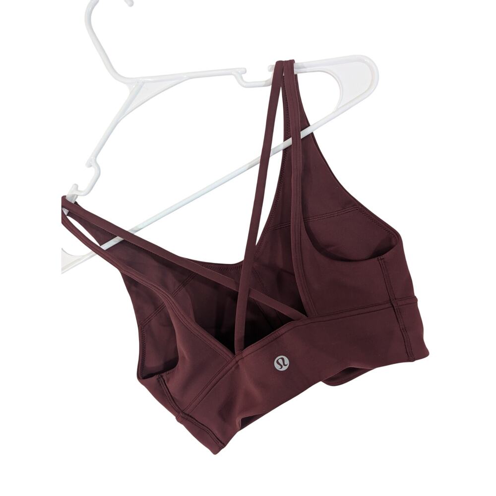 LULULEMON! LUXE BURGUNDY RACER BACK ATHLETIC BRA TOP, LOGO BACK! ADORABLE! SZ XS